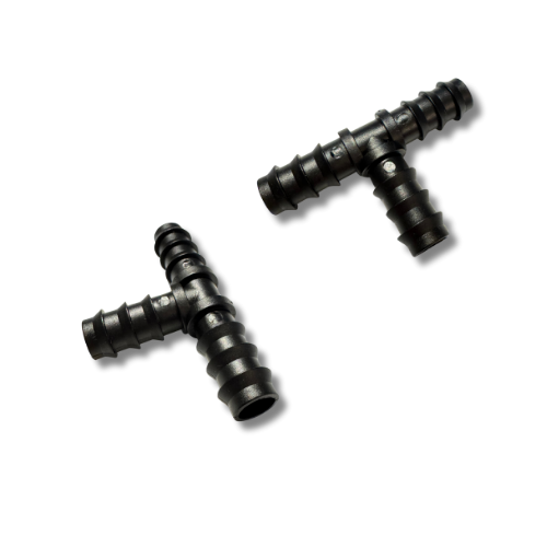 16mm / 13mm I.D. Tee Double Barbed Irrigation Pipe Connector Hose LDPE Fits Hozelock