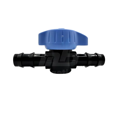 SAB 16mm barb valve with green handle for drip irrigation systems.