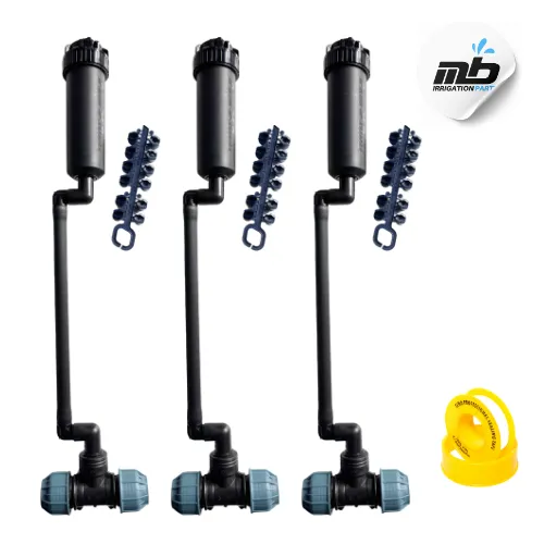 Pack of 3 Rain Bird Pre-Assembled 5004 Rotor Sprinklers, Swing Joint & Fittings