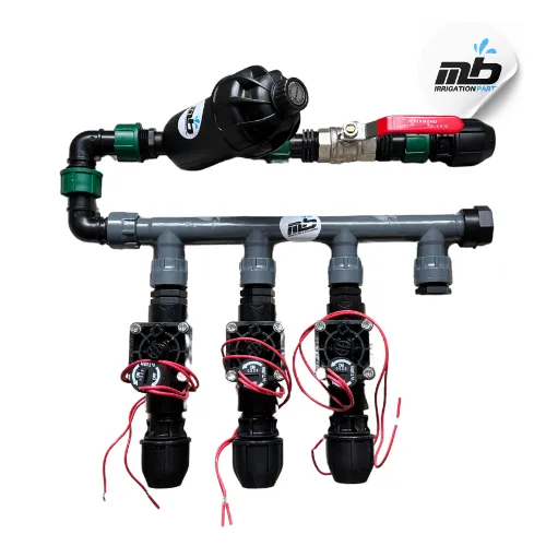 Irrigation Sprinkler Manifold with HUNTER Solenoid Valves – 3 Zone