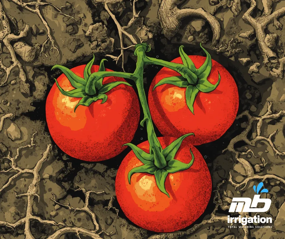tomatos are sensitive to water shortages.