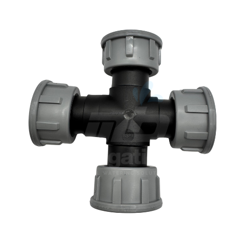 Tavlit 1" Female Swivel Cross Tee – 4-Way Manifold Connector with O-Rings