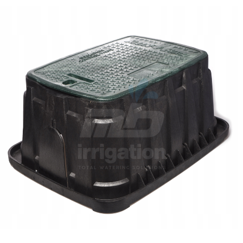 Rain Bird Jumbo Valve Box RA9197 with green lid for garden irrigation systems