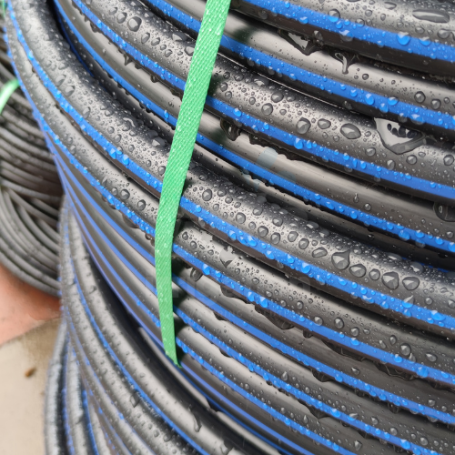 Close up of 40mm high density polyethylene water pipe wall thickness