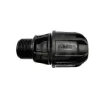 Plas-Fit 25mm compression to 1 inch BSP male thread straight adaptor fitting for MDPE pipe.